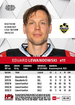 2021-22 Playercards (DEL) #DEL-209 Eduard Lewandowski Back