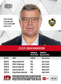 2021-22 Playercards (DEL) #DEL-224 Igor Zakharkin Back