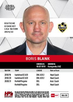 2021-22 Playercards (DEL) #DEL-225 Boris Blank Back