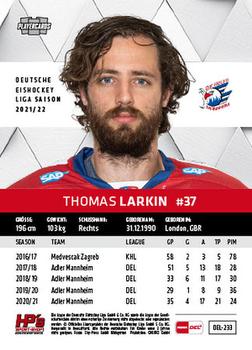 2021-22 Playercards (DEL) #DEL-233 Thomas Larkin Back
