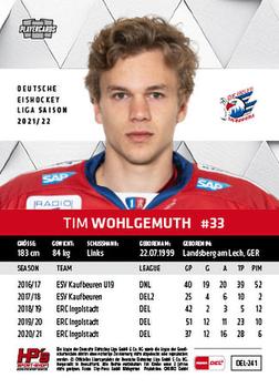 2021-22 Playercards (DEL) #DEL-241 Tim Wohlgemuth Back