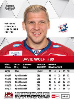 2021-22 Playercards (DEL) #DEL-245 David Wolf Back