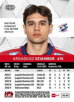 2021-22 Playercards (DEL) #DEL-248 Arkadiusz Dziambor Back