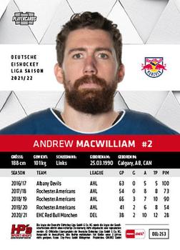 2021-22 Playercards (DEL) #DEL-253 Andrew Macwilliam Back