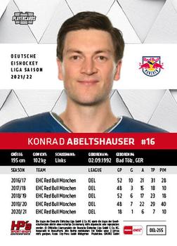 2021-22 Playercards (DEL) #DEL-255 Konrad Abeltshauser Back