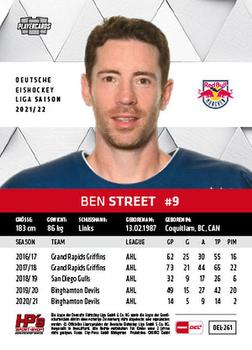 2021-22 Playercards (DEL) #DEL-261 Ben Street Back
