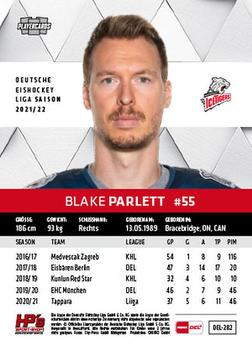 2021-22 Playercards (DEL) #DEL-282 Blake Parlett Back