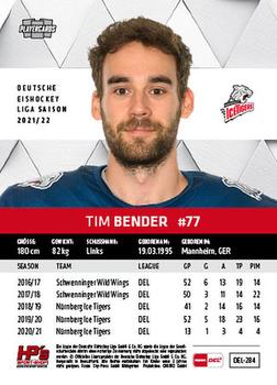 2021-22 Playercards (DEL) #DEL-284 Tim Bender Back