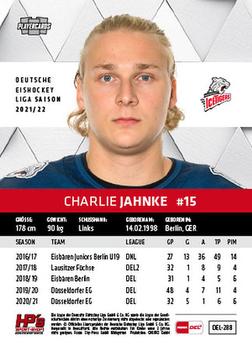 2021-22 Playercards (DEL) #DEL-288 Charlie Jahnke Back
