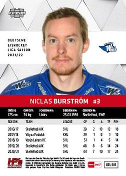 2021-22 Playercards (DEL) #DEL-303 Niclas Burström Back