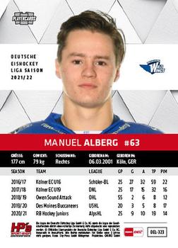 2021-22 Playercards (DEL) #DEL-323 Manuel Alberg Back