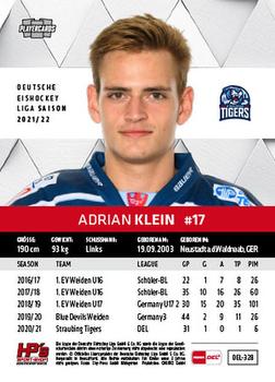 2021-22 Playercards (DEL) #DEL-328 Adrian Klein Back