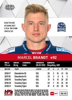 2021-22 Playercards (DEL) #DEL-329 Marcel Brandt Back