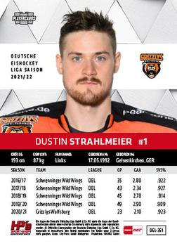 2021-22 Playercards (DEL) #DEL-351 Dustin Strahlmeier Back