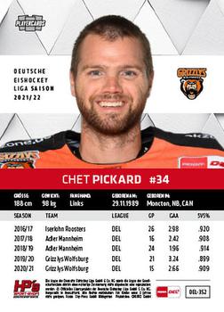 2021-22 Playercards (DEL) #DEL-352 Chet Pickard Back