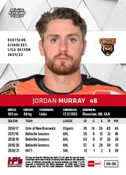 2021-22 Playercards (DEL) #DEL-355 Jordan Murray Back