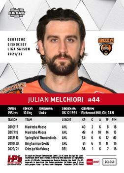 2021-22 Playercards (DEL) #DEL-359 Julian Melchiori Back