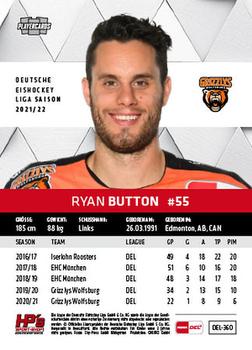 2021-22 Playercards (DEL) #DEL-360 Ryan Button Back