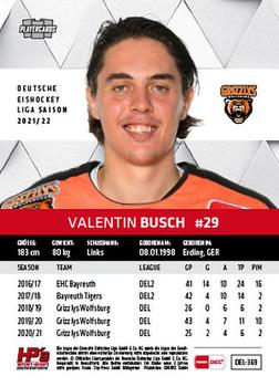 2021-22 Playercards (DEL) #DEL-369 Valentin Busch Back