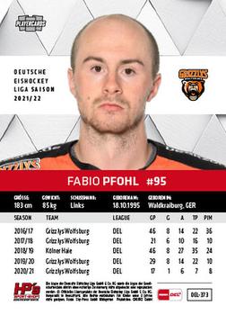 2021-22 Playercards (DEL) #DEL-373 Fabio Pfohl Back