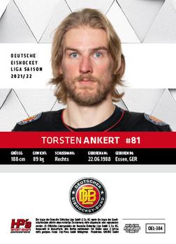 2021-22 Playercards (DEL) #DEL-384 Torsten Ankert Back