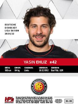 2021-22 Playercards (DEL) #DEL-390 Yasin Ehliz Back