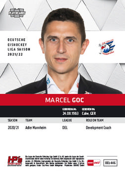 2021-22 Playercards (DEL) #DEL-446 Marcel Goc Back