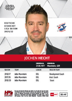 2021-22 Playercards (DEL) #DEL-447 Jochen Hecht Back