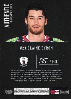 2021-22 Playercards (DEL) - Sticks #DEL-SC02 Blaine Byron Back
