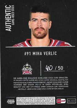 2021-22 Playercards (DEL) - Sticks #DEL-SC04 Miha Verlic Back