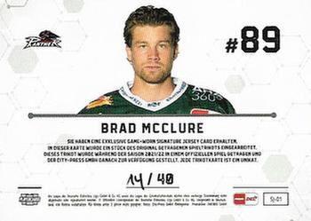 2021-22 Playercards (DEL) - Jersey Signatures #SJ-01 Brad Mcclure Back