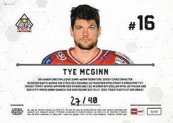 2021-22 Playercards (DEL) - Jersey Signatures #SJ-04 Tye Mcginn Back