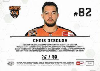 2021-22 Playercards (DEL) - Jersey Signatures #SJ-15 Chris Desousa Back