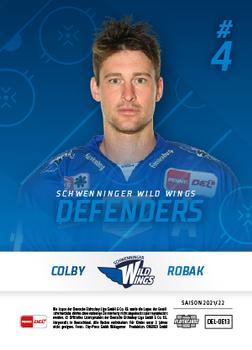 2021-22 Playercards (DEL) - Defenders #DEL-DE13 Colby Robak Back