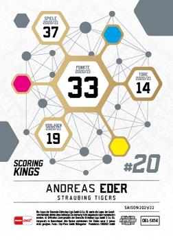 2021-22 Playercards (DEL) - Scoring Kings #DEL-SK-14 Andreas Eder Back
