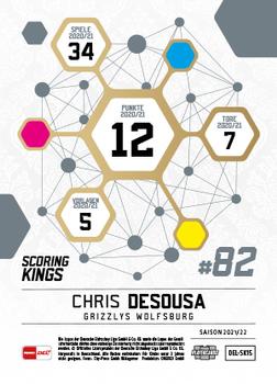 2021-22 Playercards (DEL) - Scoring Kings #DEL-SK-15 Chris Desousa Back