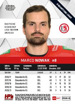 2021-22 Playercards (DEL) - Promos #PROMO-05 Marco Nowak Back