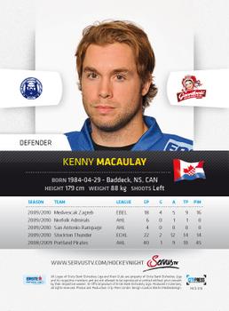 2010-11 Erste Bank Eishockey Liga - McDonald’s Edition #McD-018 Kenny Macaulay Back