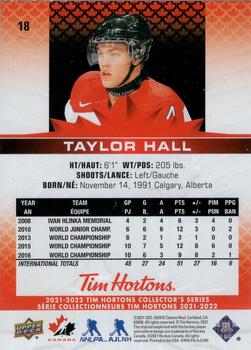 2021-22 Upper Deck Tim Hortons Team Canada #18 Taylor Hall Back