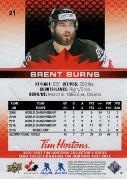 2021-22 Upper Deck Tim Hortons Team Canada #21 Brent Burns Back