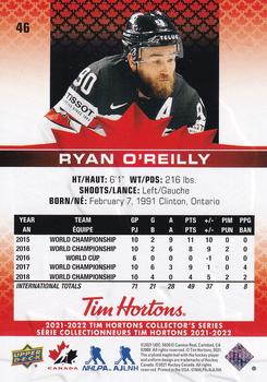 2021-22 Upper Deck Tim Hortons Team Canada #46 Ryan O'Reilly Back