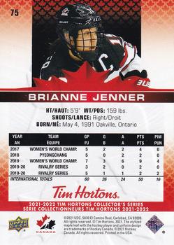 2021-22 Upper Deck Tim Hortons Team Canada #75 Brianne Jenner Back
