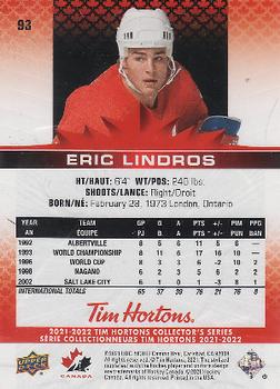2021-22 Upper Deck Tim Hortons Team Canada #93 Eric Lindros Back