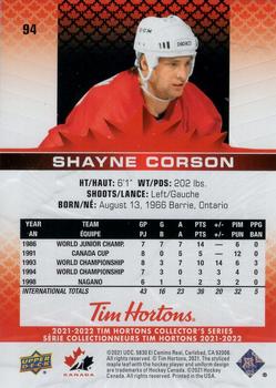 2021-22 Upper Deck Tim Hortons Team Canada #94 Shayne Corson Back