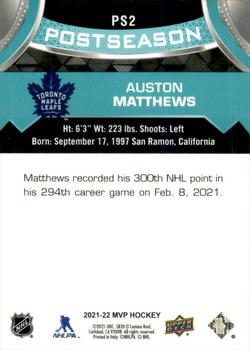 2021-22 Upper Deck MVP - Postseason #PS2 Auston Matthews Back