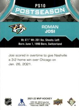 2021-22 Upper Deck MVP - Postseason #PS10 Roman Josi Back