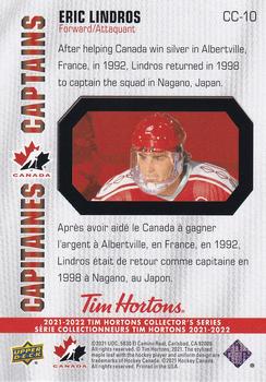 2021-22 Upper Deck Tim Hortons Team Canada - Canada's Captains #CC-10 Eric Lindros Back
