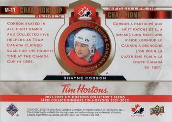 2021-22 Upper Deck Tim Hortons Team Canada - Championship Medals #M-11 Shayne Corson Back