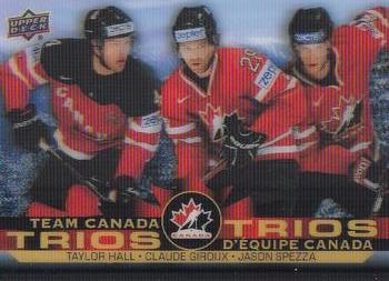 2021-22 Upper Deck Tim Hortons Team Canada - Team Canada Trios #T-2 Taylor Hall / Claude Giroux / Jason Spezza Front