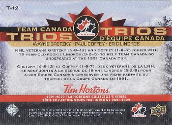 2021-22 Upper Deck Tim Hortons Team Canada - Team Canada Trios #T-12 Sidney Crosby / Patrice Bergeron / Ryan Getzlaf Back